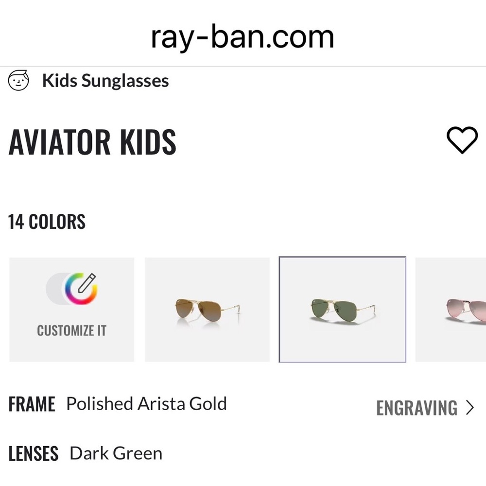 Ray Ban Junior Aviators 5106 Arista Dark green/Gold NWT - Picture 14 of 15